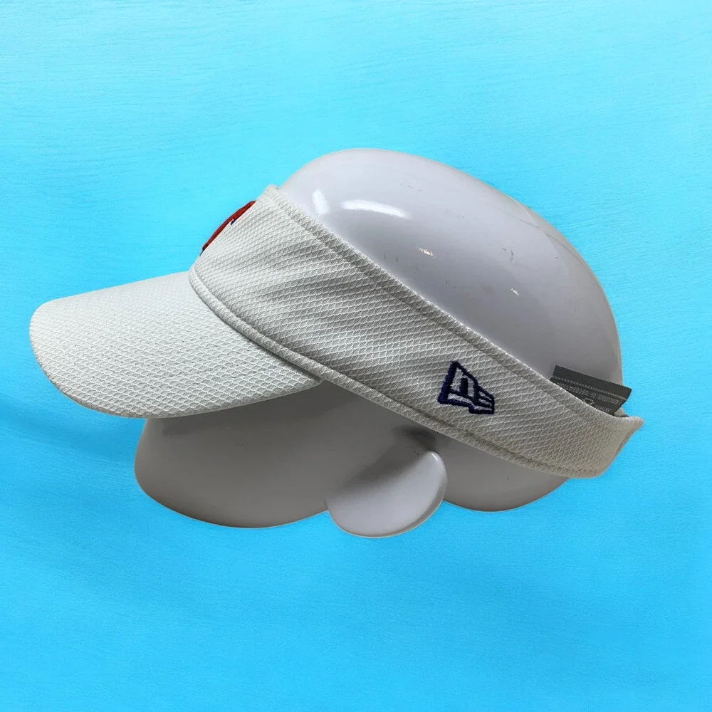 Texas Rangers Sun Visor Hat New Era White Pique O/S Baseball MLB Adjustable